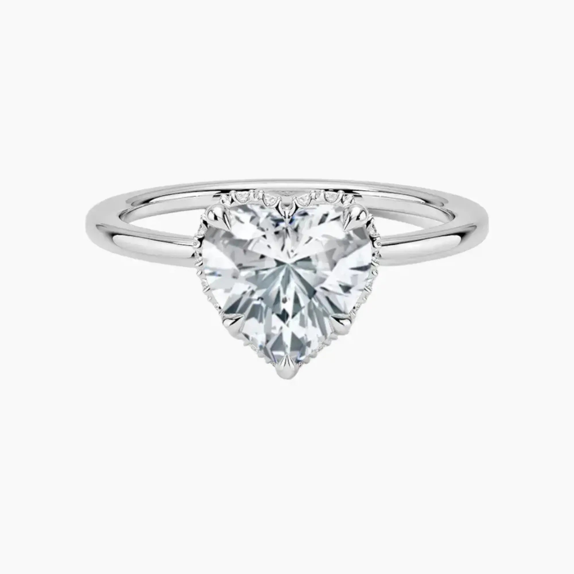 Mirabel Heart Hidden Halo 3 Carat Lab Grown Diamond Engagement Ring in 14K Rose Gold