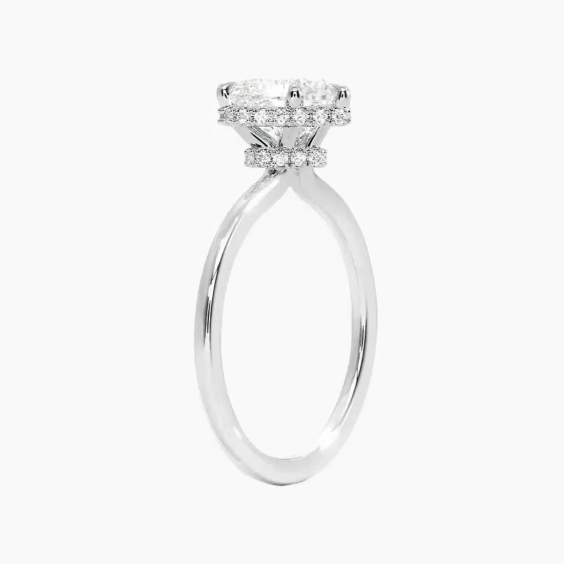 Mirabel Heart Hidden Halo 2.5 Carat Lab Grown Diamond Engagement Ring in 14K Rose Gold