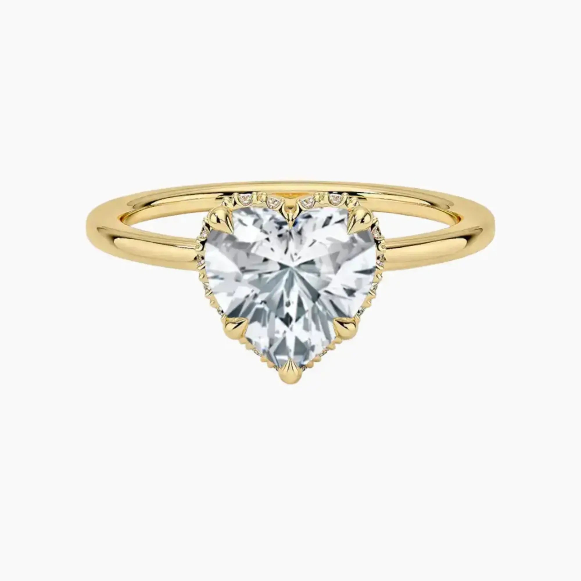 Mirabel Heart Hidden Halo Diamond Ring Setting in 18K Rose Gold