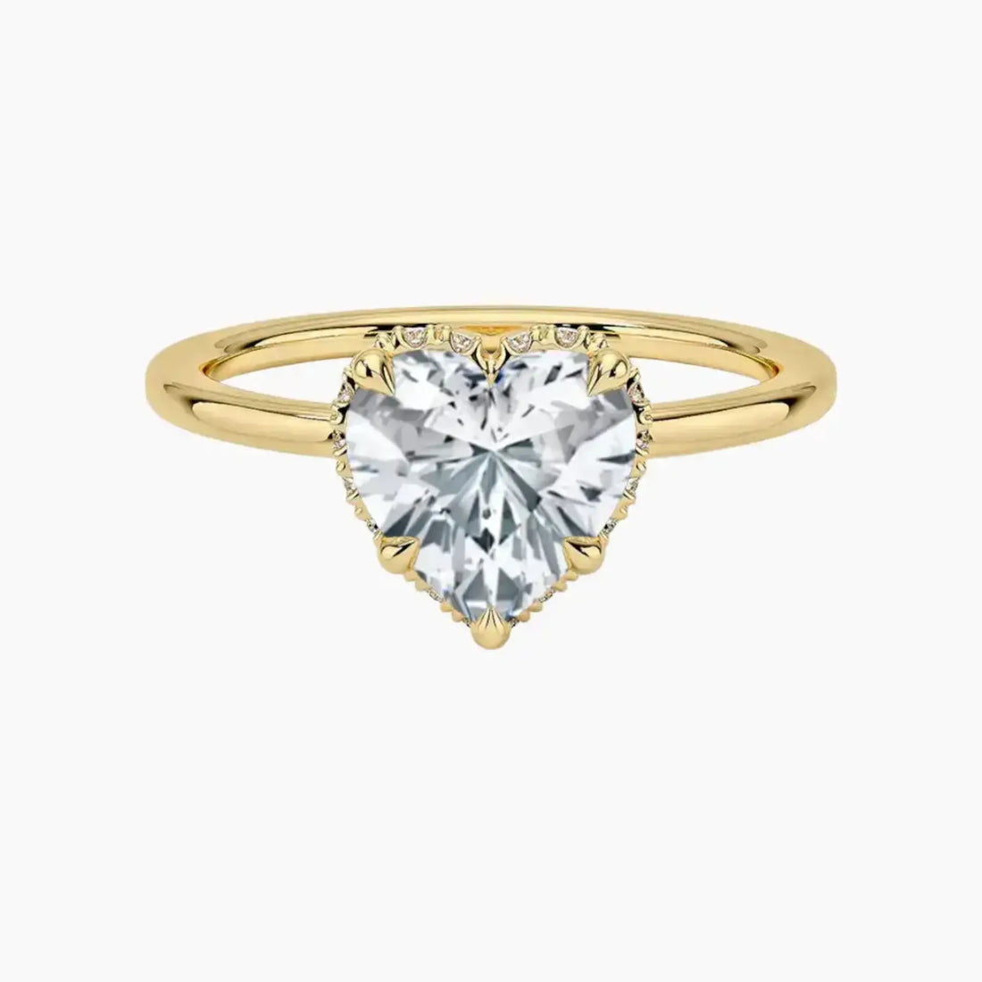 Mirabel Heart Hidden Halo 1.5 Carat Lab Grown Diamond Engagement Ring in 18K Yellow Gold