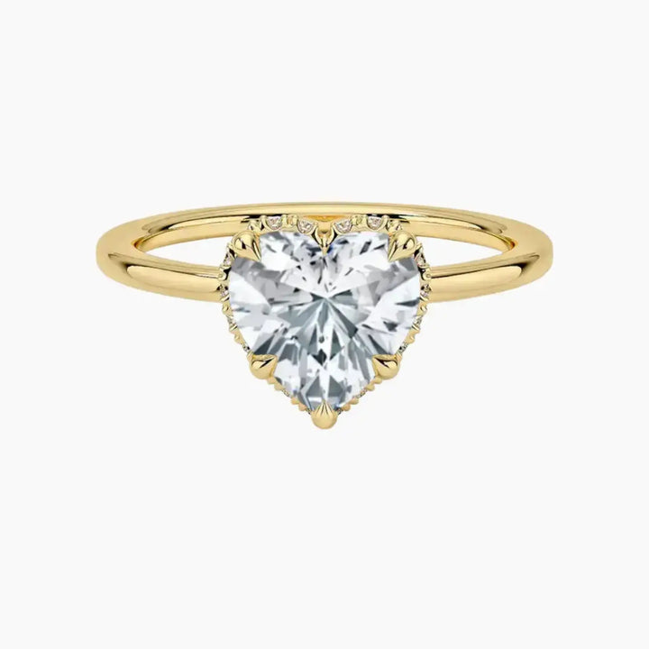 Mirabel Heart Hidden Halo 1 Carat Lab Grown Diamond Engagement Ring in 18K Yellow Gold
