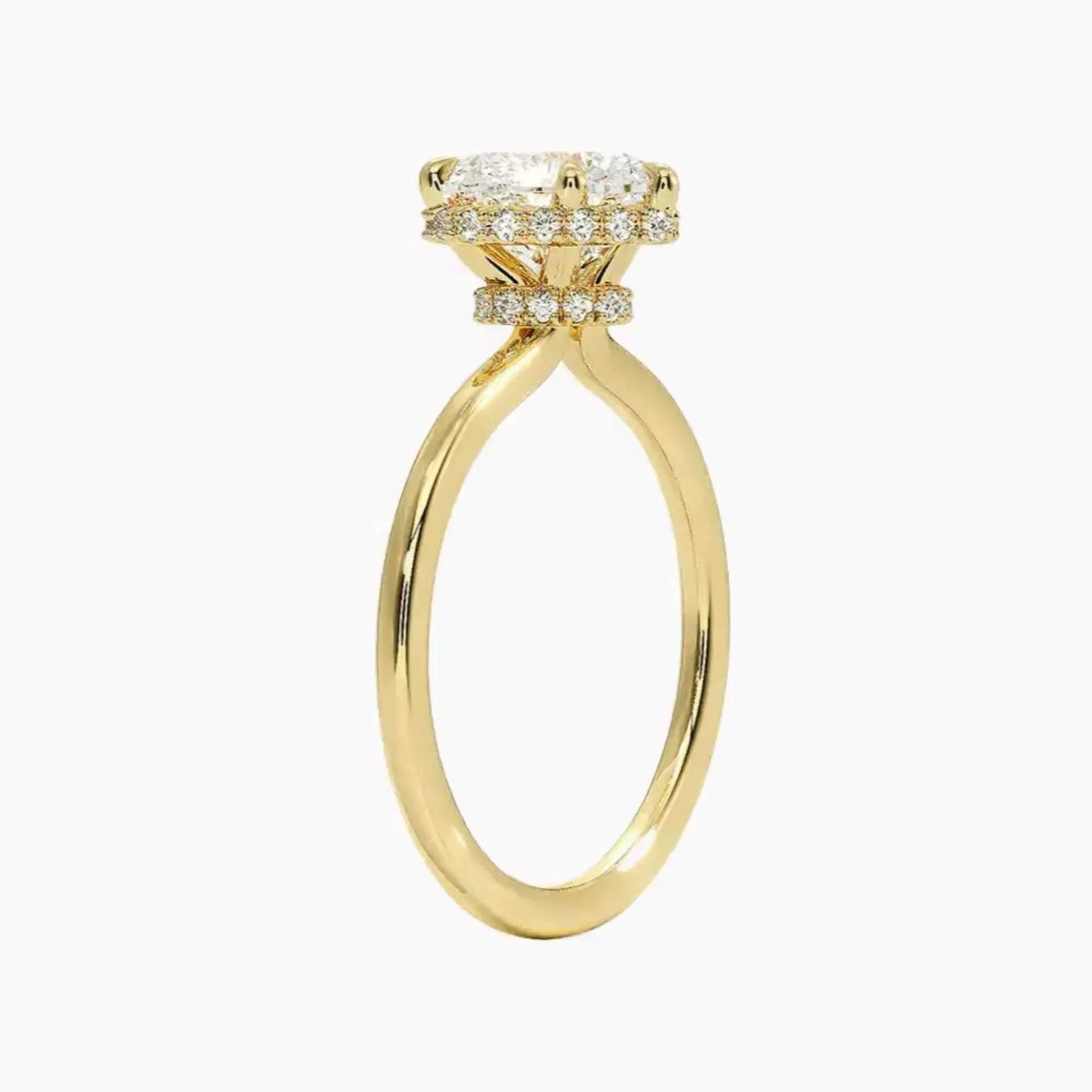 Mirabel Heart Hidden Halo Diamond Ring Setting in 14K Rose Gold