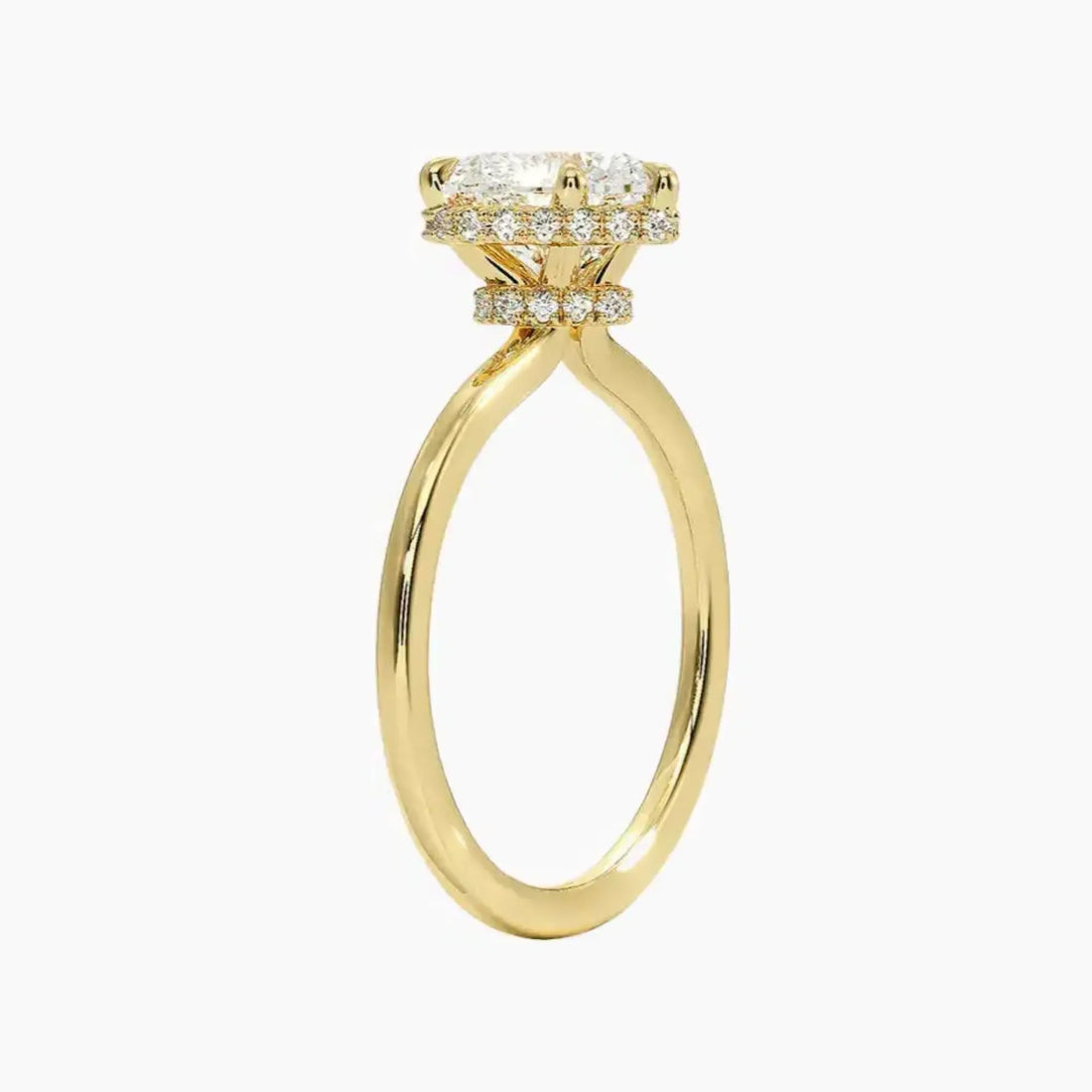Mirabel Heart Hidden Halo 2 Carat Lab Grown Diamond Engagement Ring in 18K White Gold
