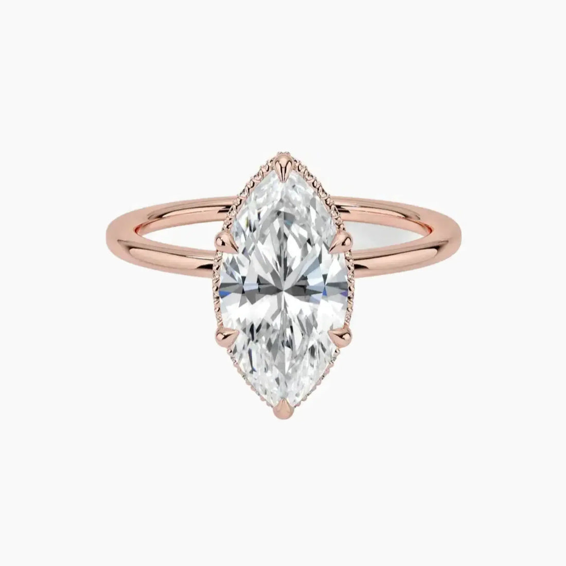 Mirabel Marquise Hidden Halo 1 Carat Lab Grown Diamond Engagement Ring in 18K White Gold