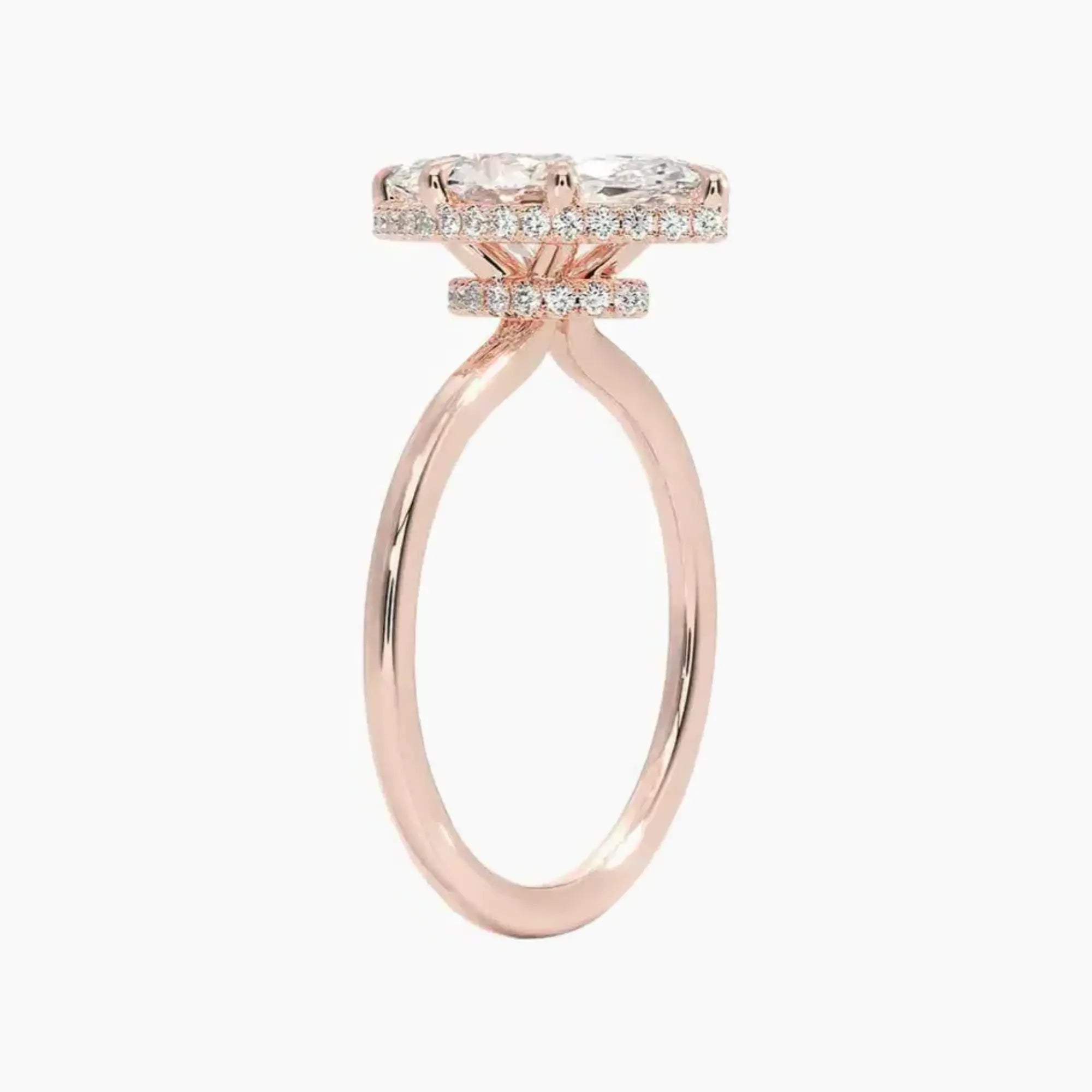 Mirabel Marquise Hidden Halo 3 Carat Lab Grown Diamond Engagement Ring in 14K Yellow Gold