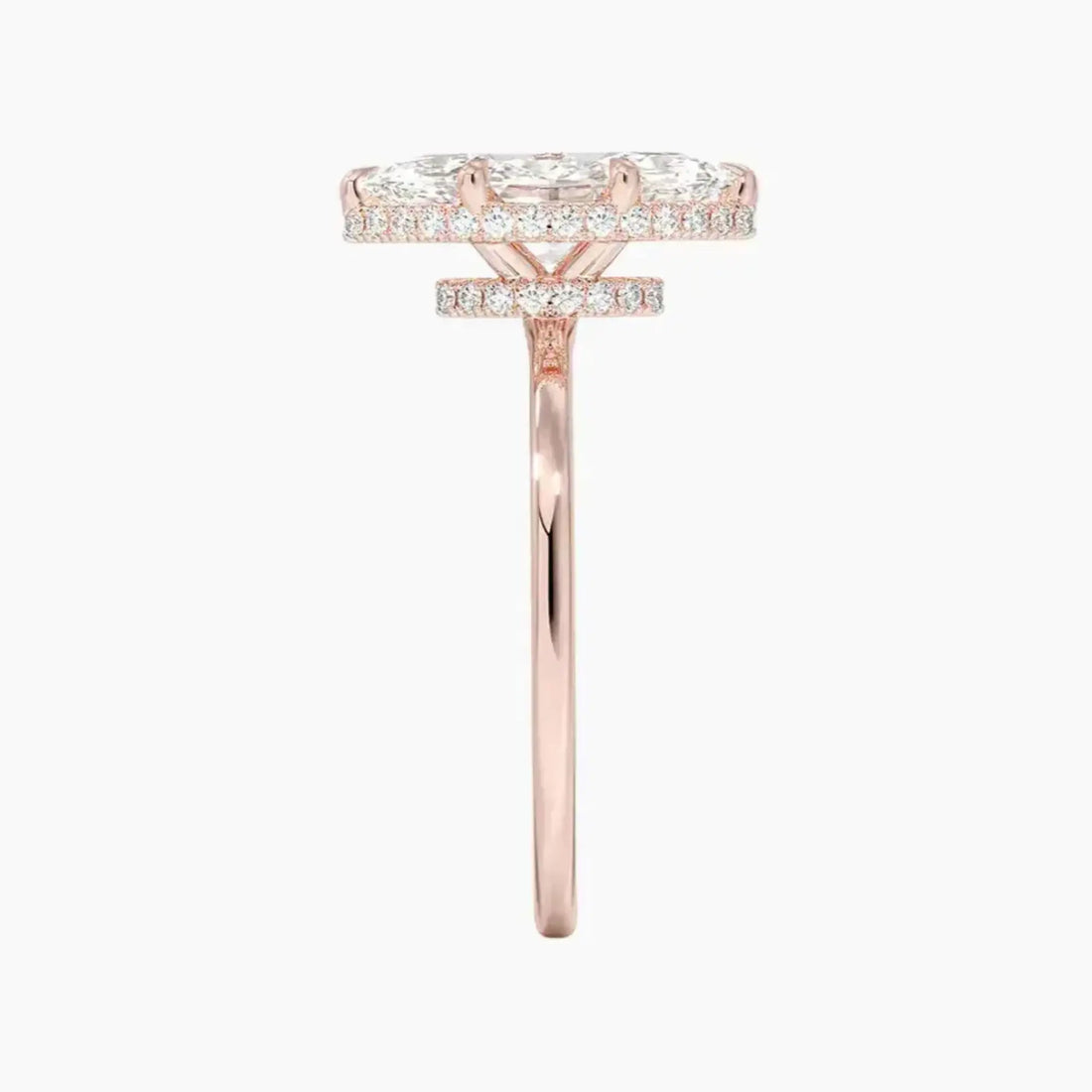 Mirabel Marquise Hidden Halo 2 Carat Lab Grown Diamond Engagement Ring in 18K Yellow Gold