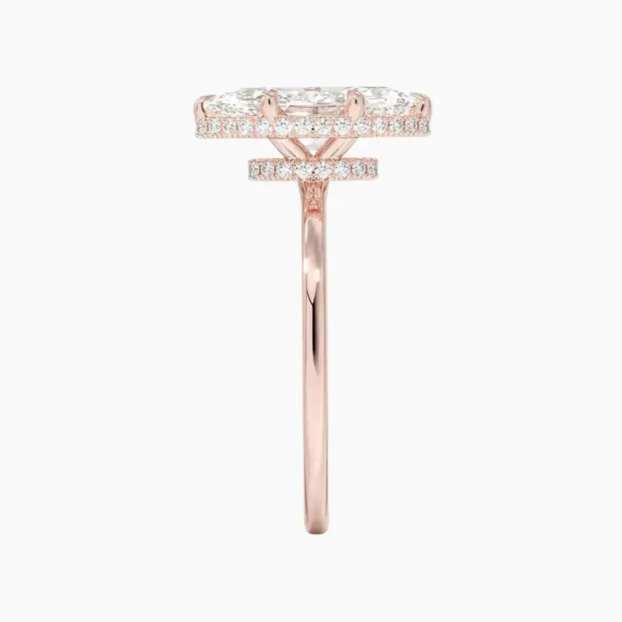 Mirabel Marquise Hidden Halo 2.5 Carat Lab Grown Diamond Engagement Ring in 18K Yellow Gold