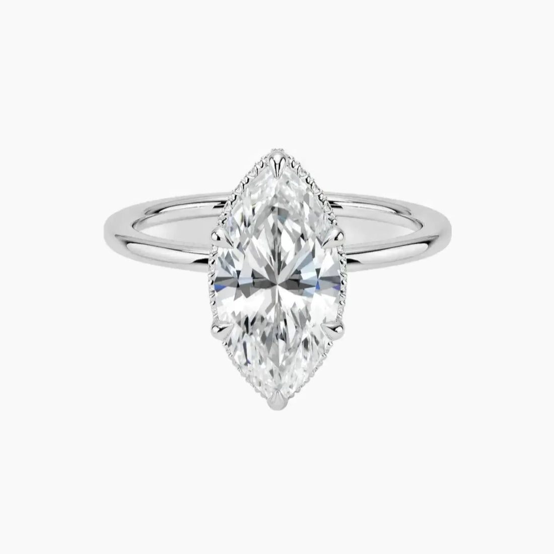 Mirabel Marquise Hidden Halo 2 Carat Lab Grown Diamond Engagement Ring in 14K Rose Gold