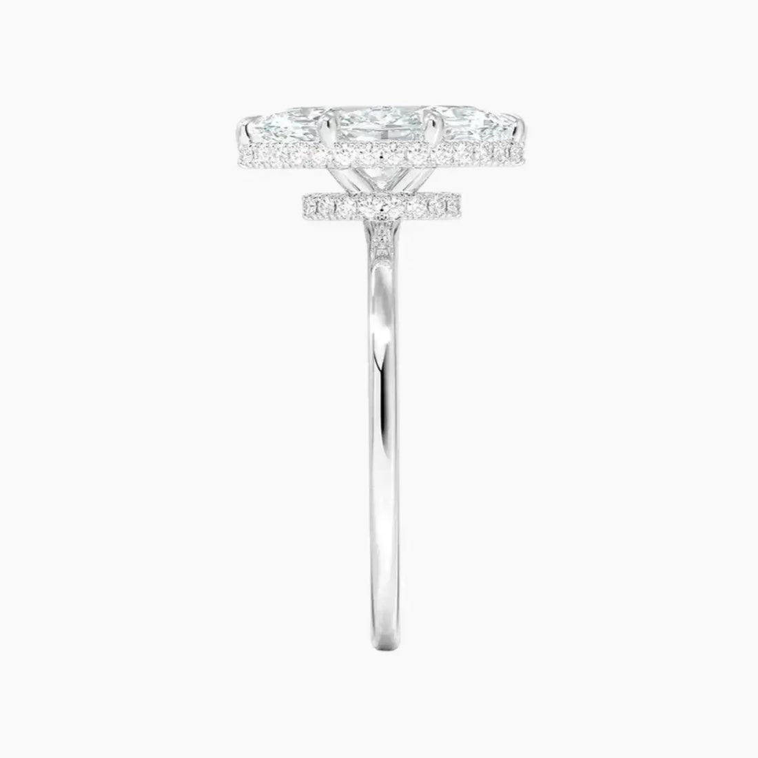 Mirabel Marquise Hidden Halo 2.5 Carat Lab Grown Diamond Engagement Ring in 14K Yellow Gold