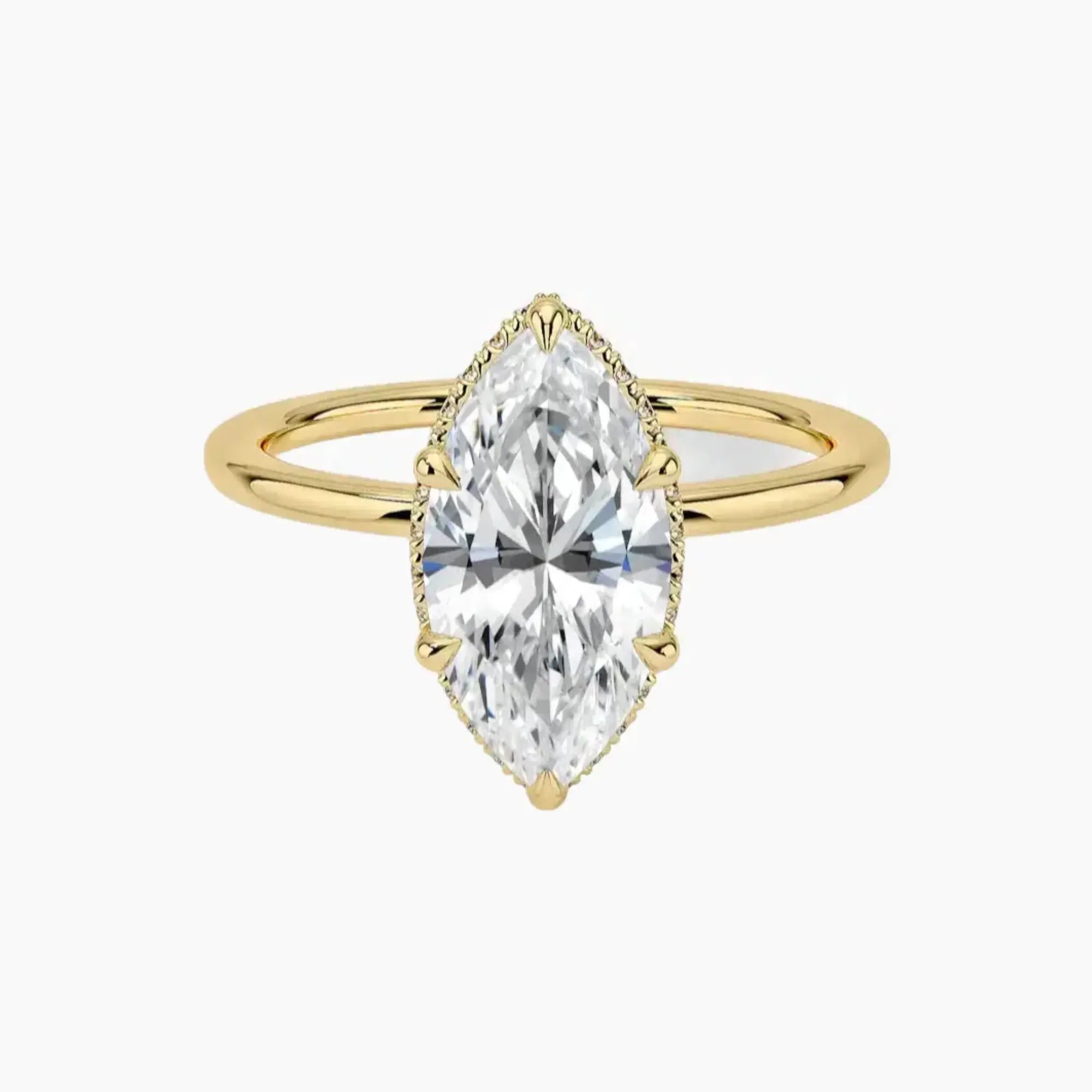 Mirabel Marquise Hidden Halo 1 Carat Lab Grown Diamond Engagement Ring in 18K White Gold