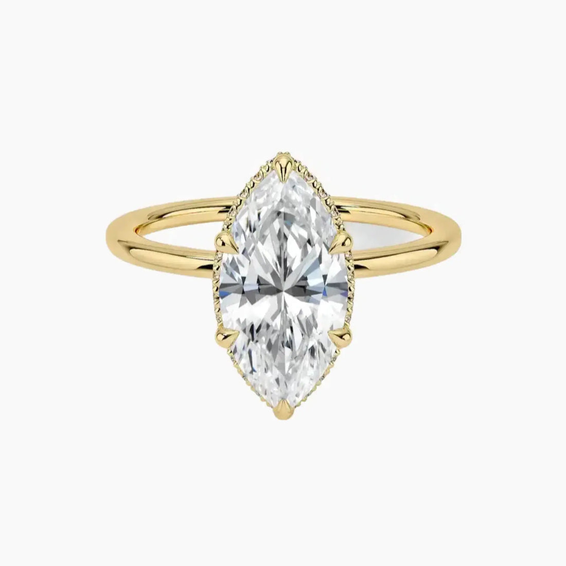 Mirabel Marquise Hidden Halo 1 Carat Lab Grown Diamond Engagement Ring in 18K Rose Gold