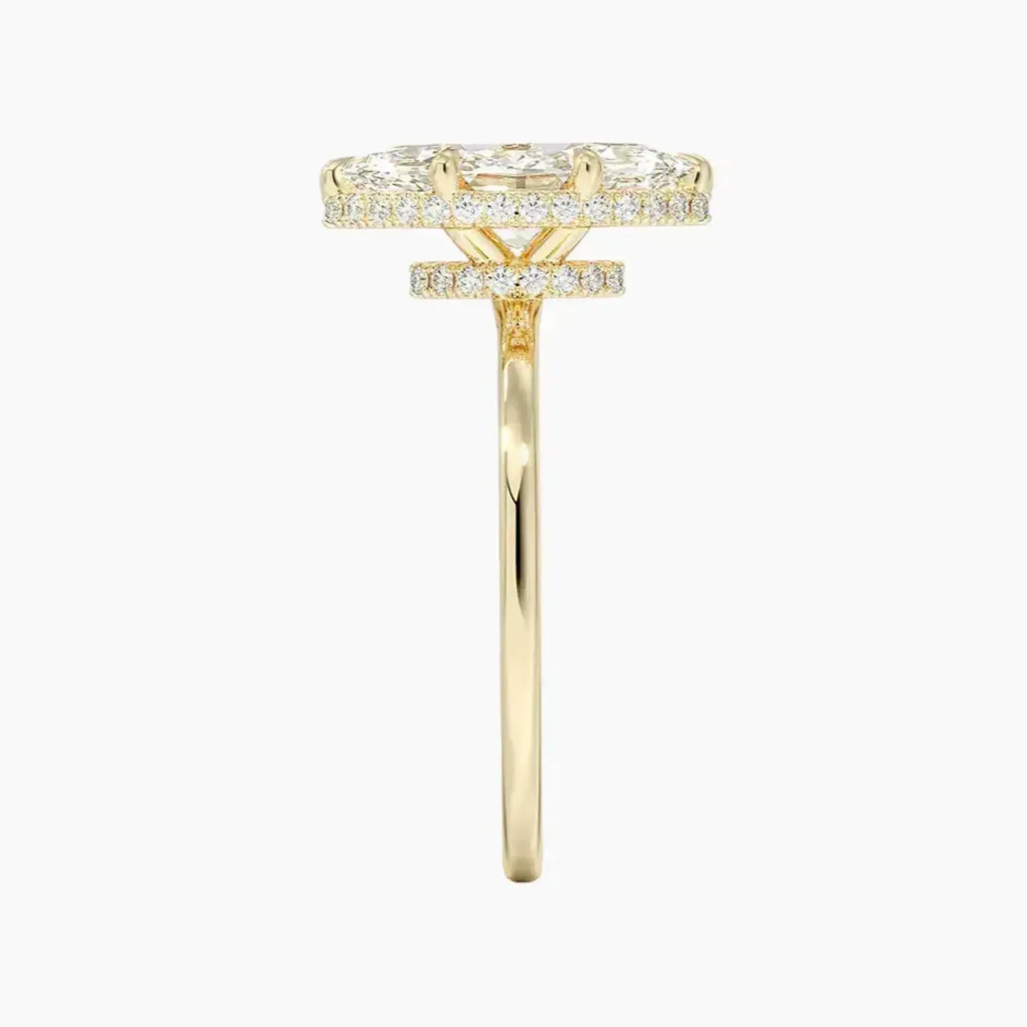 Mirabel Marquise Hidden Halo Diamond Ring Setting in 14K White Gold