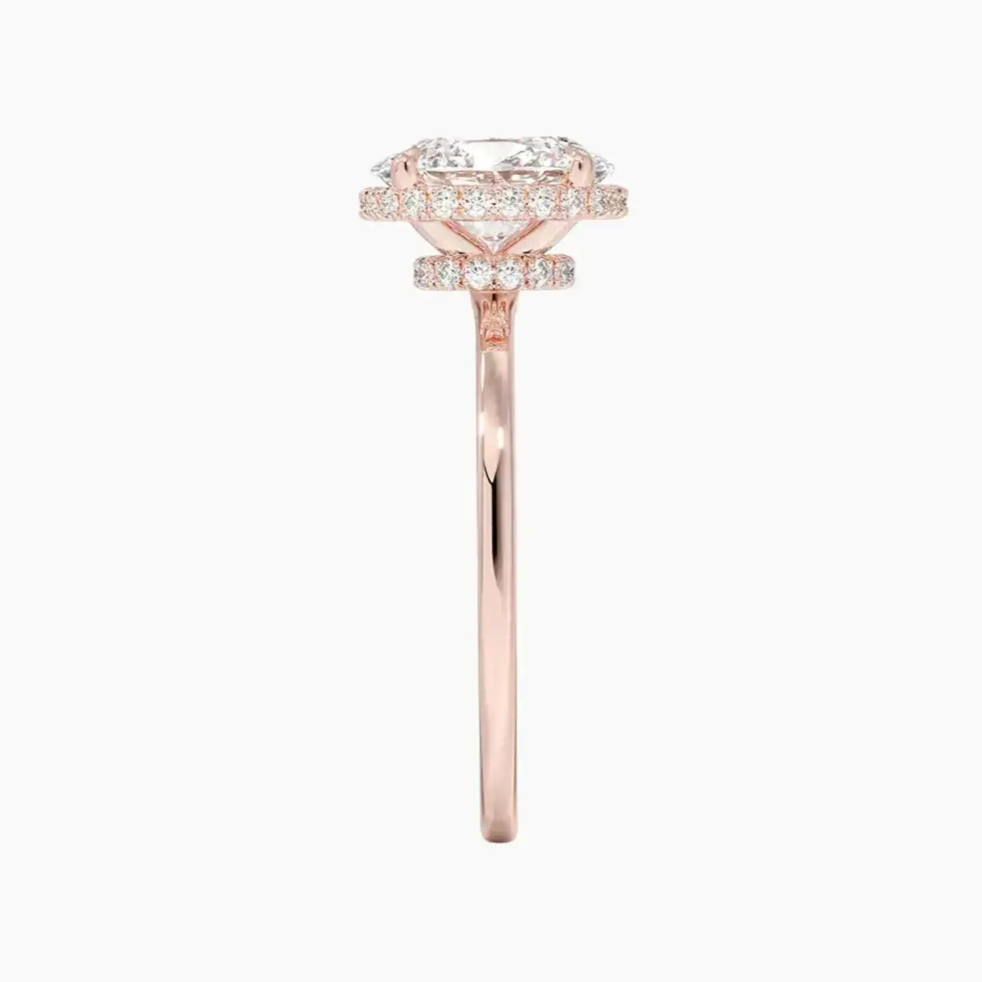Mirabel Oval Hidden Halo Diamond Ring Setting in 14K White Gold