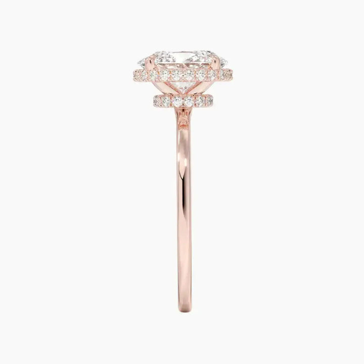 Mirabel Oval Hidden Halo 1.5 Carat Lab Grown Diamond Engagement Ring in 14K White Gold