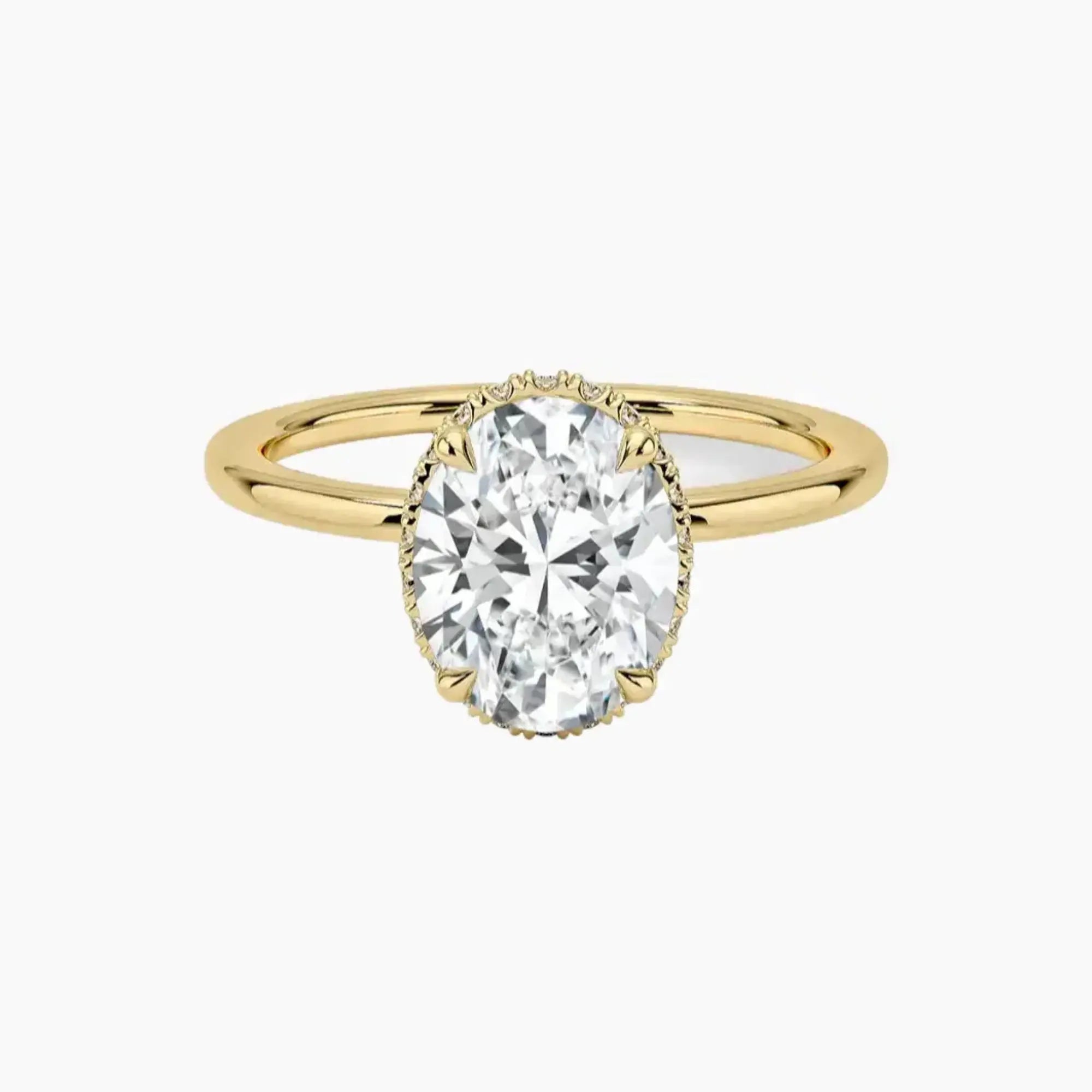 Mirabel Oval Hidden Halo Diamond Ring Setting in 14K White Gold