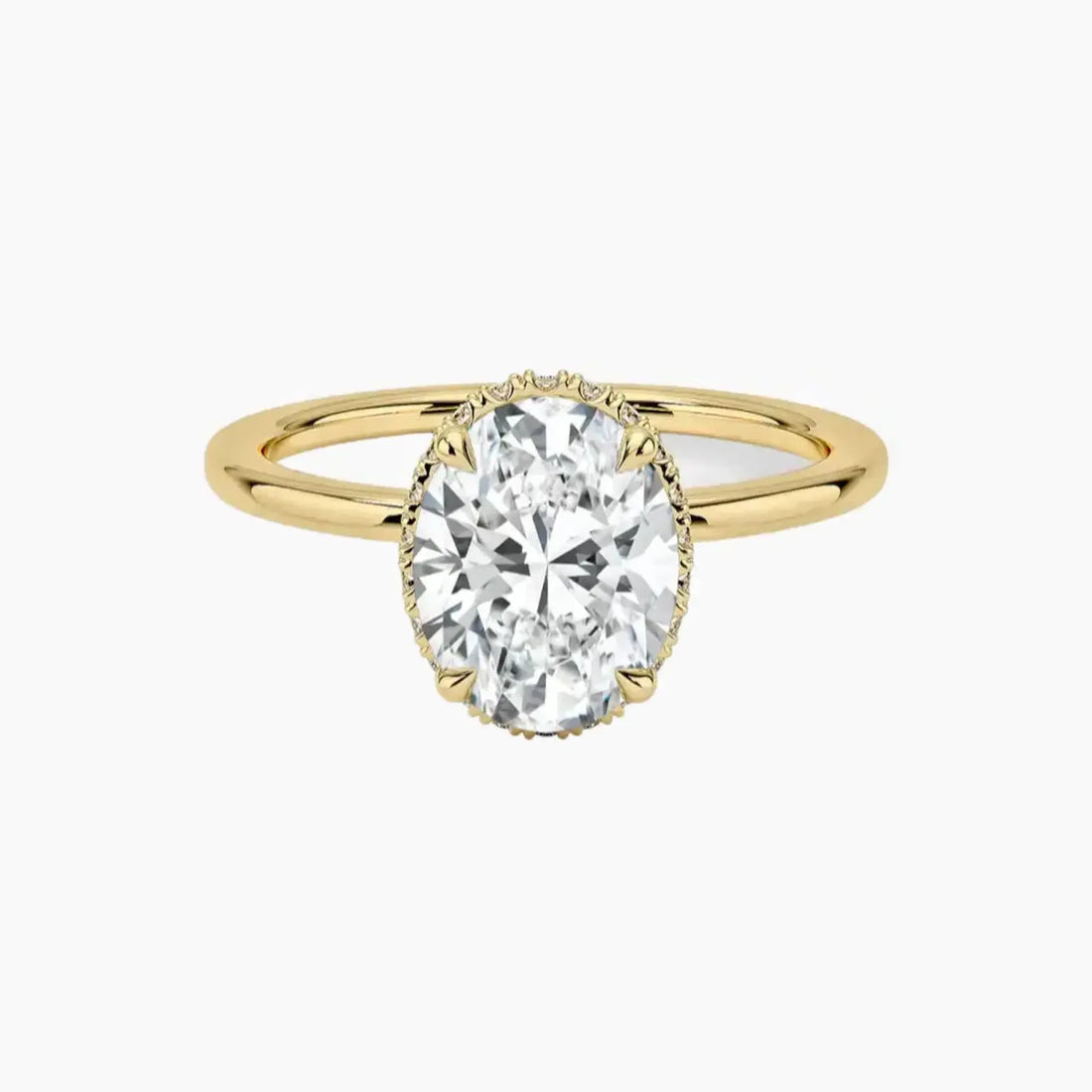 Mirabel Oval Hidden Halo 1.5 Carat Lab Grown Diamond Engagement Ring in 18K Rose Gold