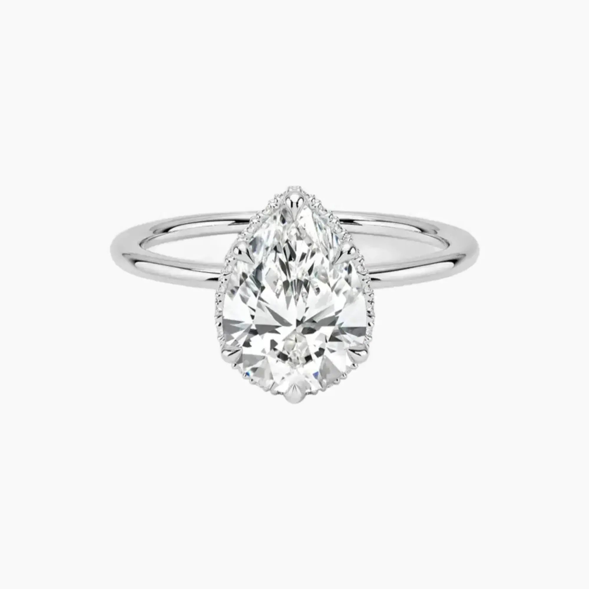 Mirabel Pear Hidden Halo 2.5 Carat Lab Grown Diamond Engagement Ring in 18K Rose Gold