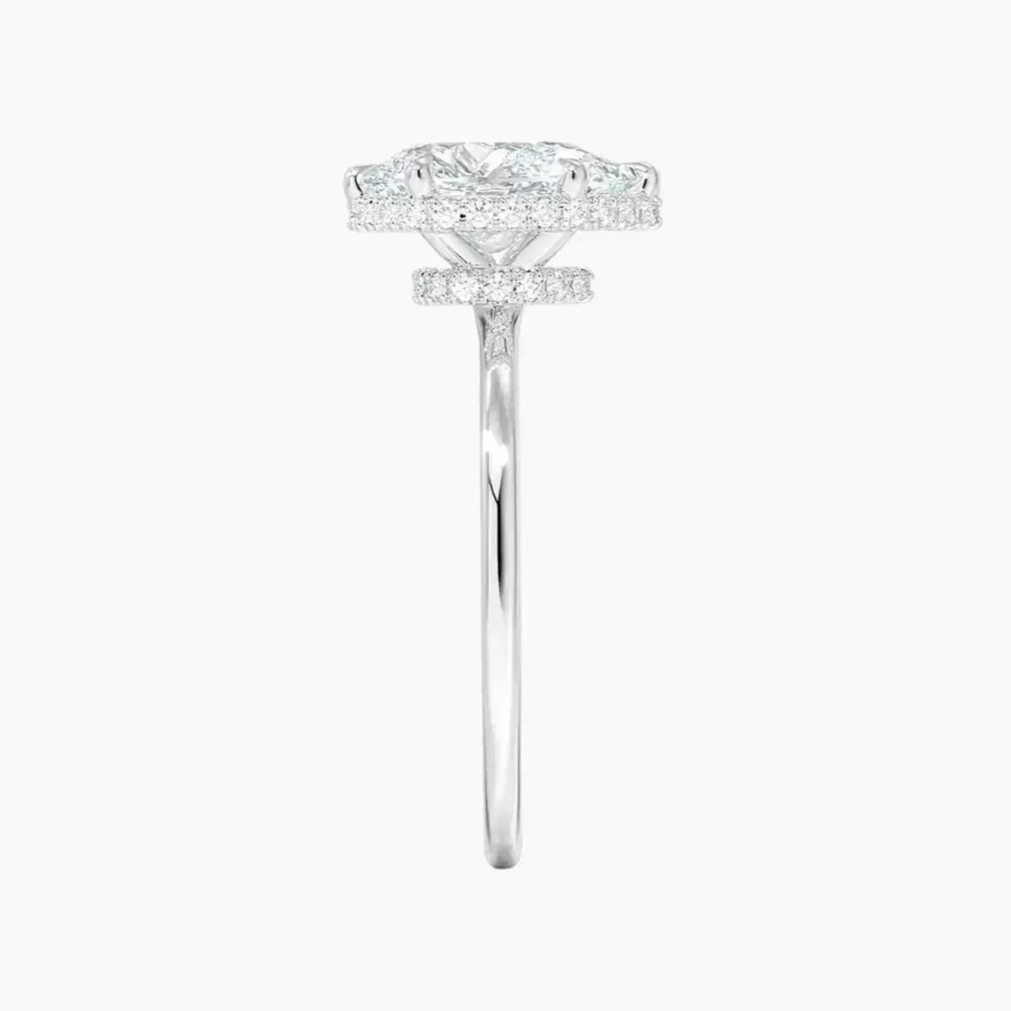 Mirabel Pear Hidden Halo Diamond Ring Setting in 14K White Gold