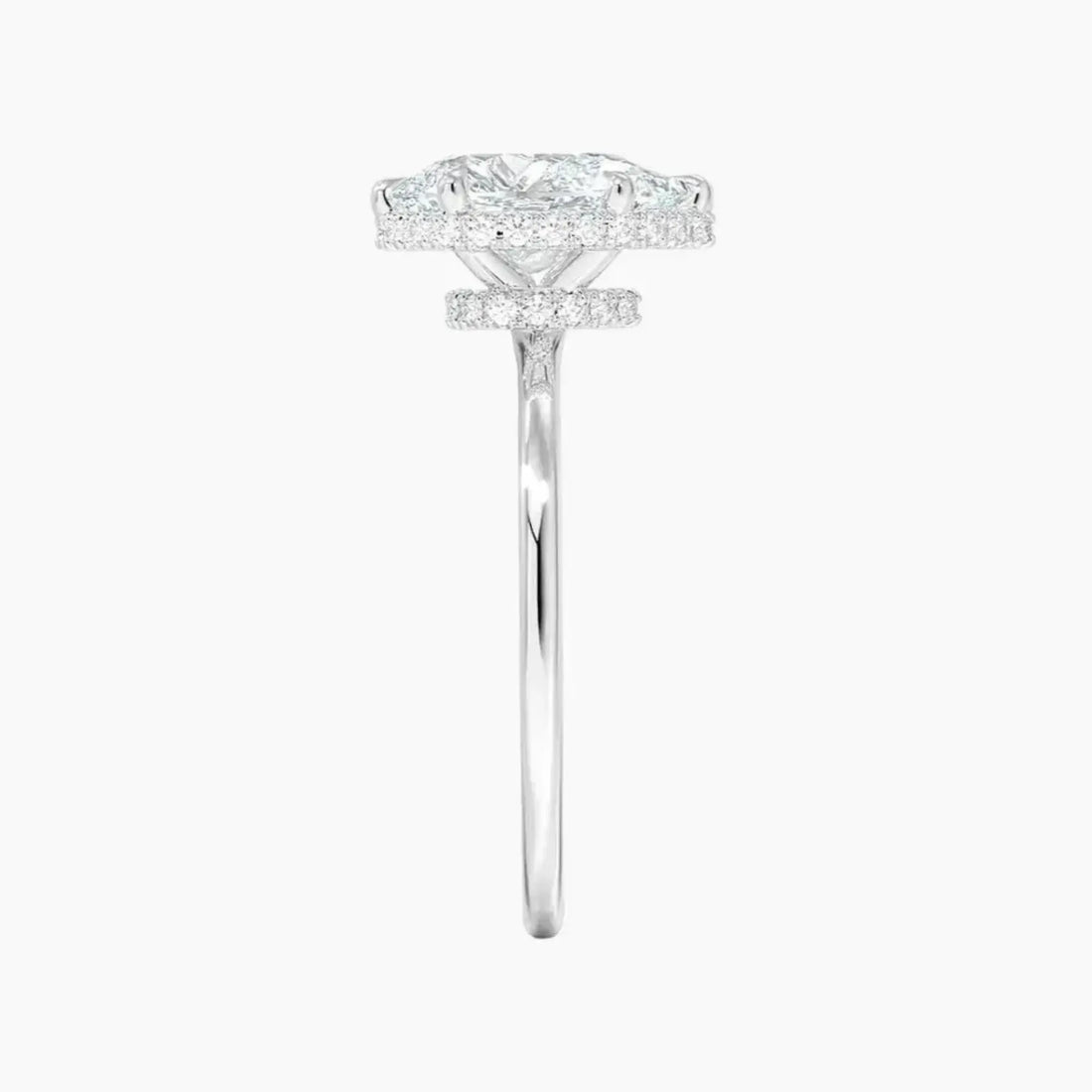Mirabel Pear Hidden Halo Diamond Ring Setting in 14K Rose Gold