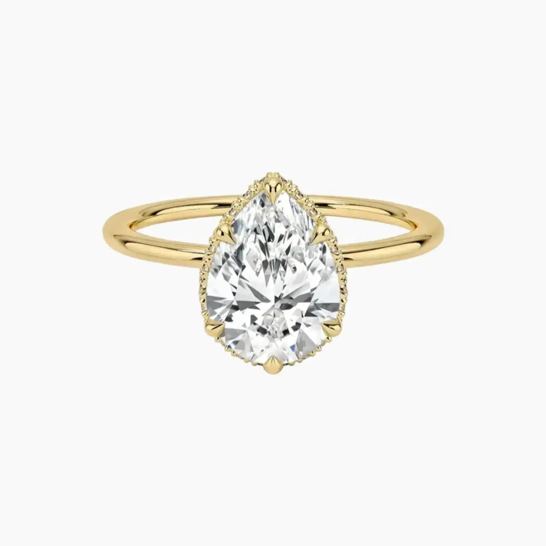 Mirabel Pear Hidden Halo 2 Carat Lab Grown Diamond Engagement Ring in 18K White Gold