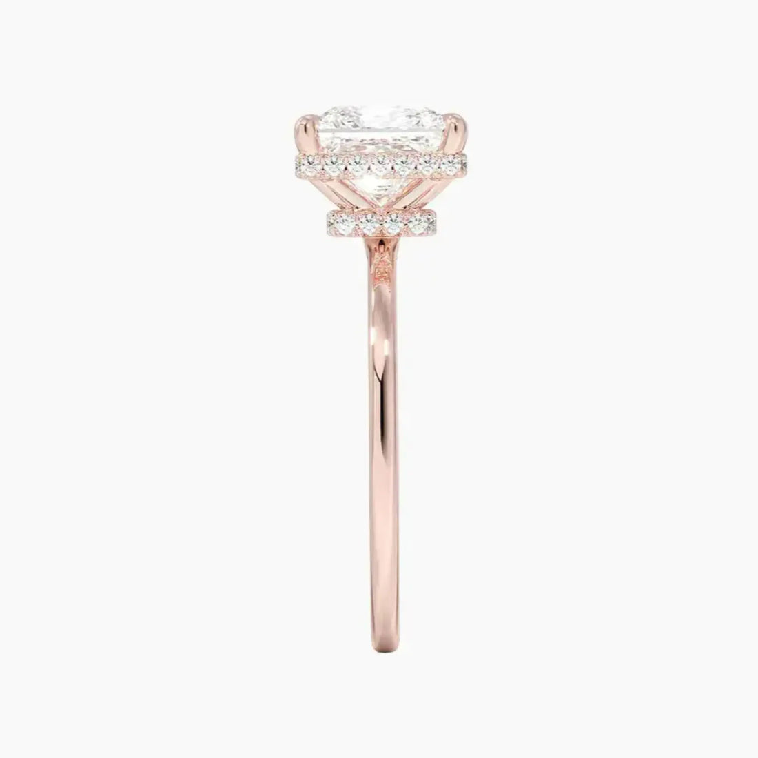 Mirabel Princess Hidden Halo 1.5 Carat Lab Grown Diamond Engagement Ring in 14K Rose Gold