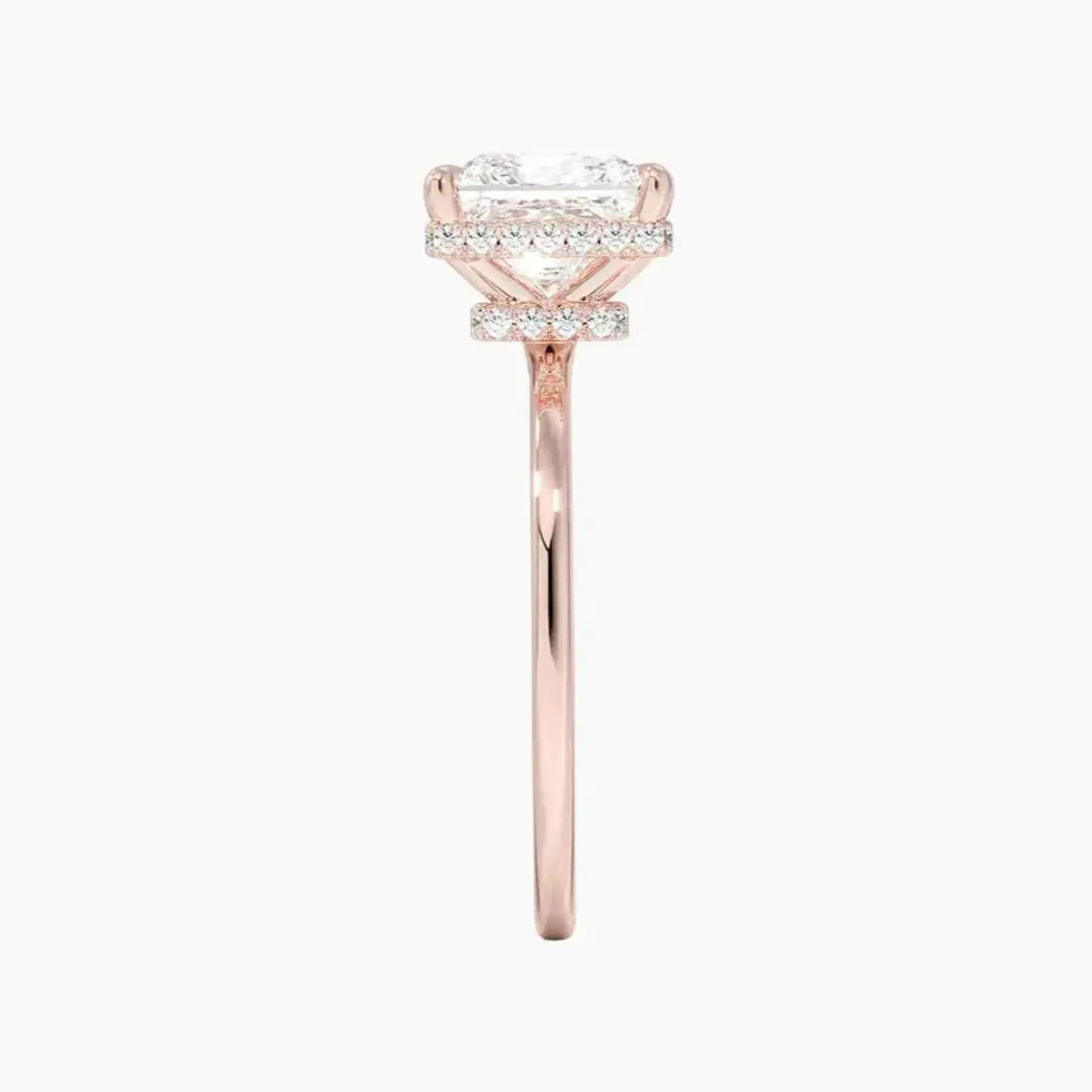 Mirabel Princess Hidden Halo Diamond Ring Setting in 14K White Gold
