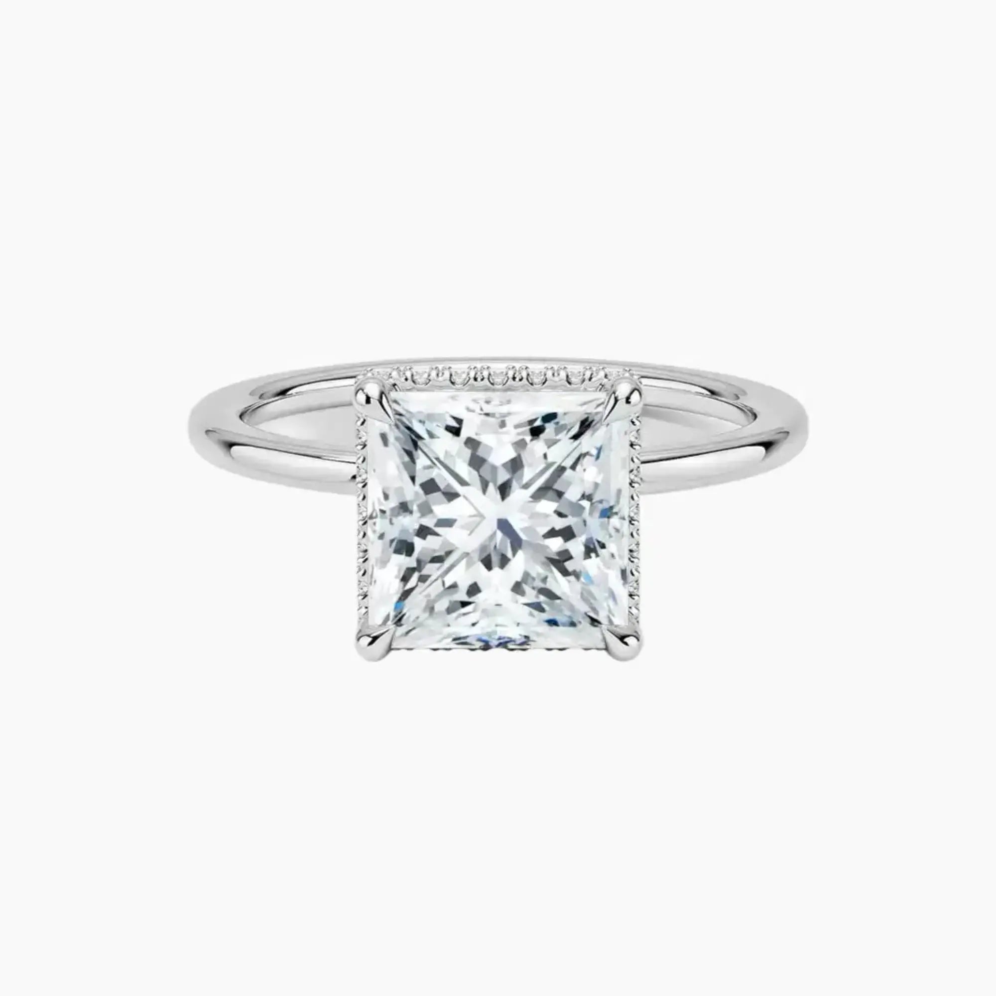 Mirabel Princess Hidden Halo 1.5 Carat Lab Grown Diamond Engagement Ring in 14K White Gold