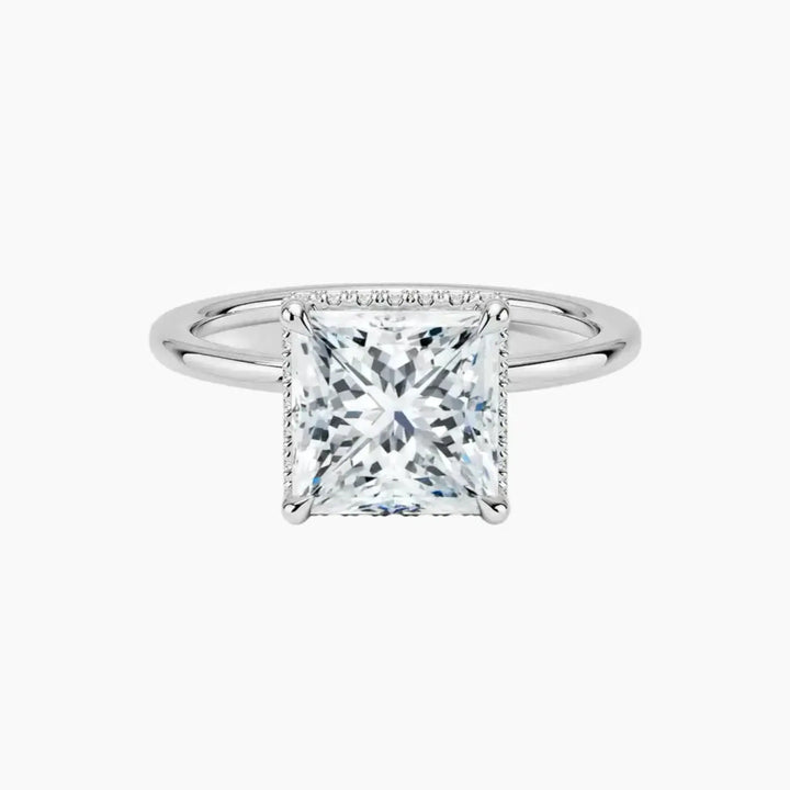Mirabel Princess Hidden Halo 2 Carat Lab Grown Diamond Engagement Ring in 14K White Gold
