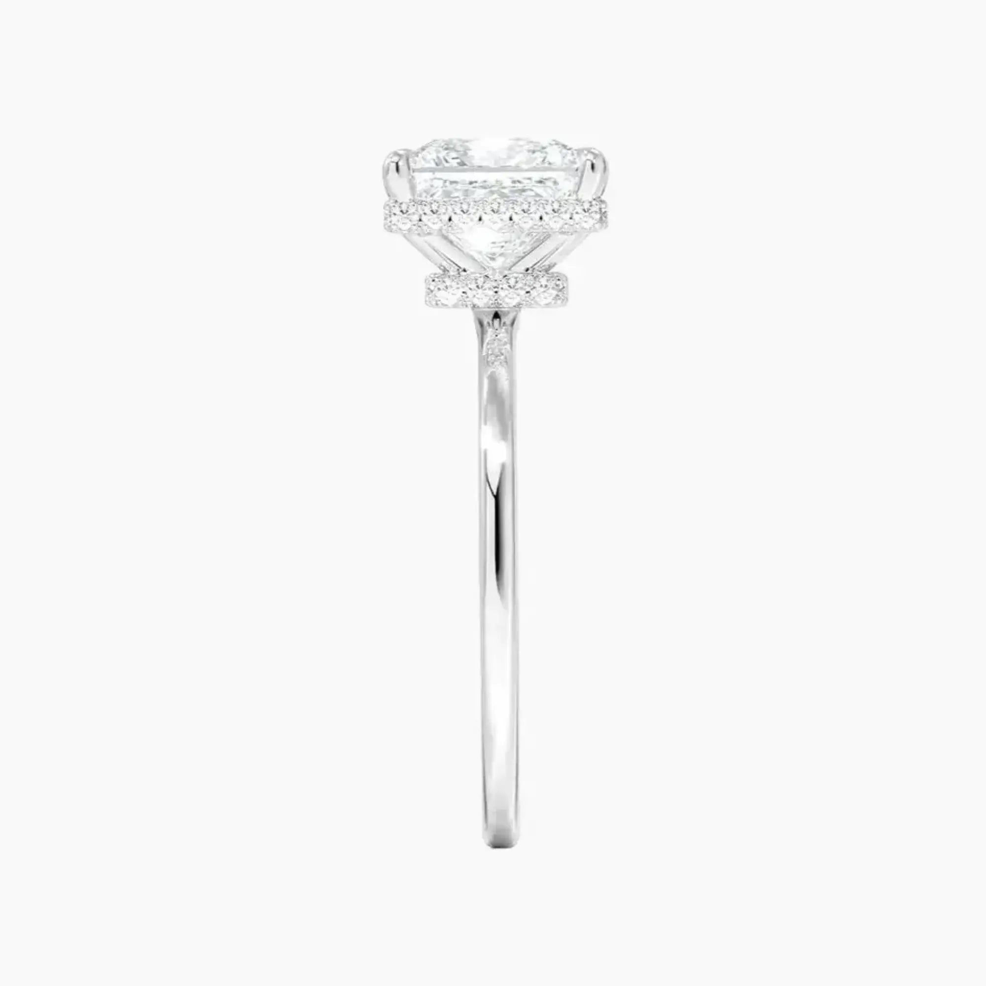 Mirabel Princess Hidden Halo 3 Carat Lab Grown Diamond Engagement Ring in 14K White Gold