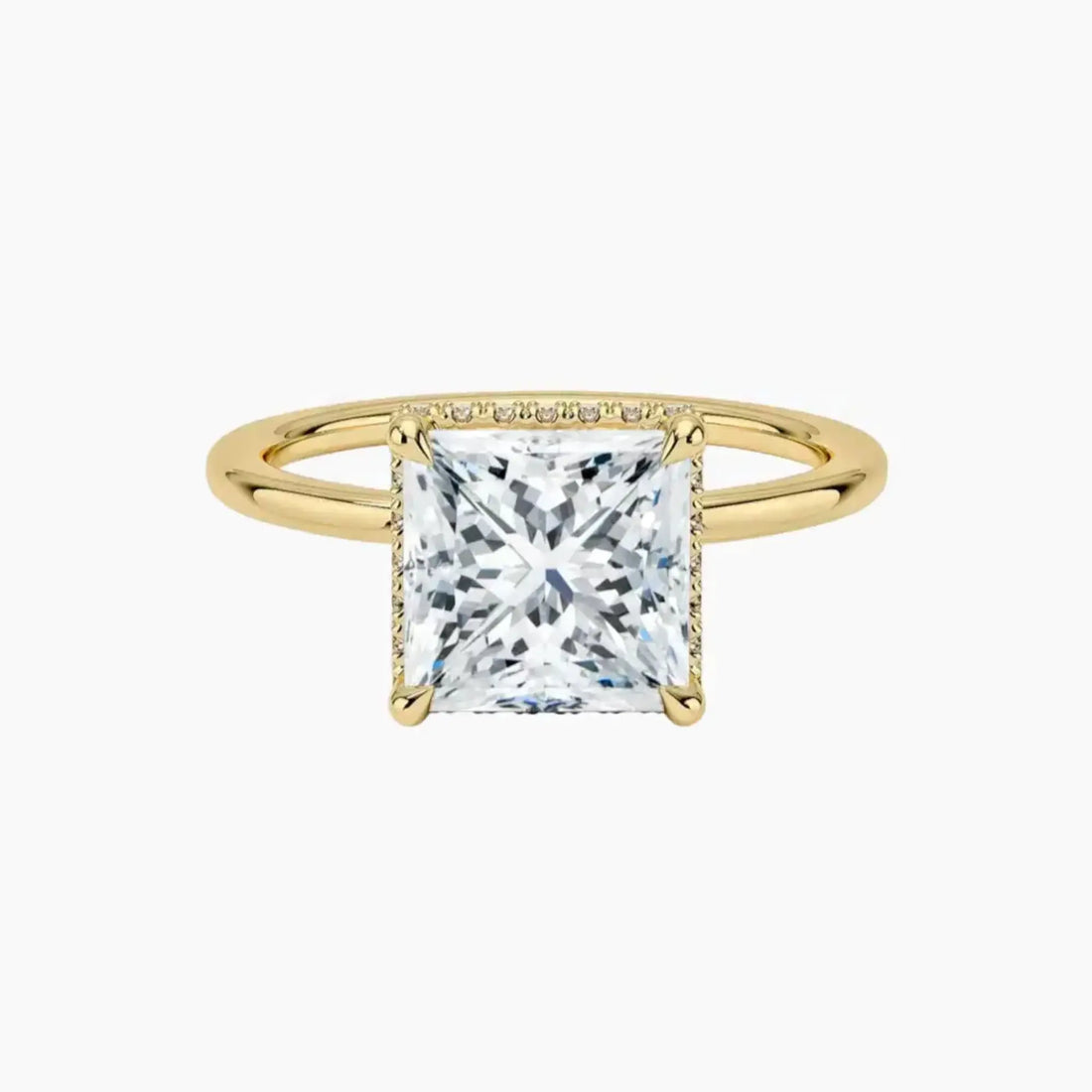 Mirabel Princess Hidden Halo 1.5 Carat Lab Grown Diamond Engagement Ring in 14K Rose Gold