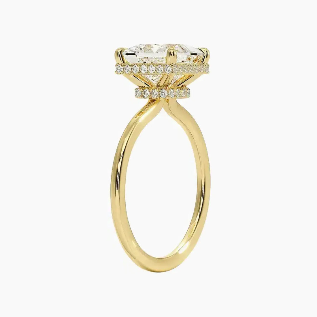 Mirabel Princess Hidden Halo 1 Carat Lab Grown Diamond Engagement Ring in 14K White Gold
