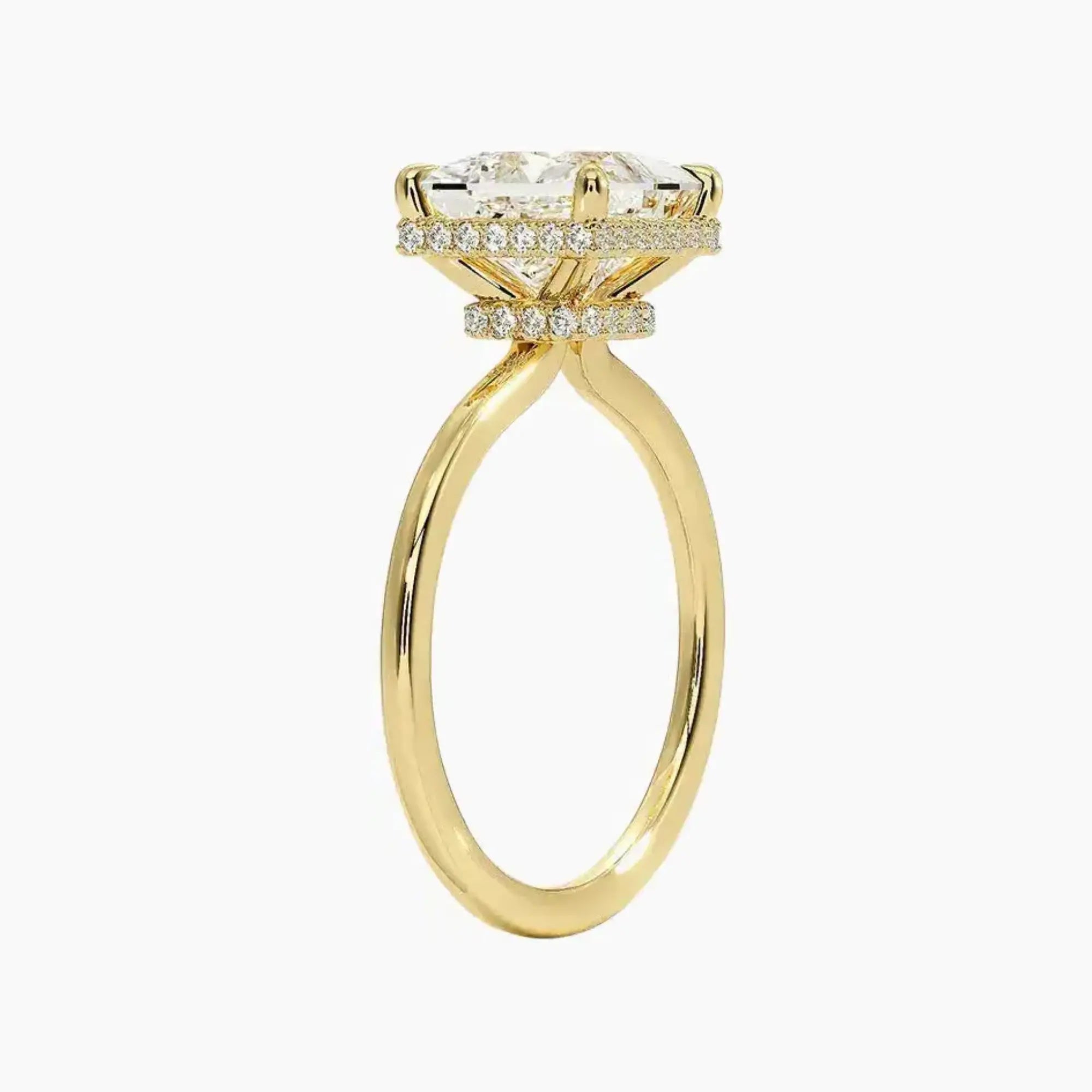Mirabel Princess Hidden Halo 1.5 Carat Lab Grown Diamond Engagement Ring in 18K Rose Gold