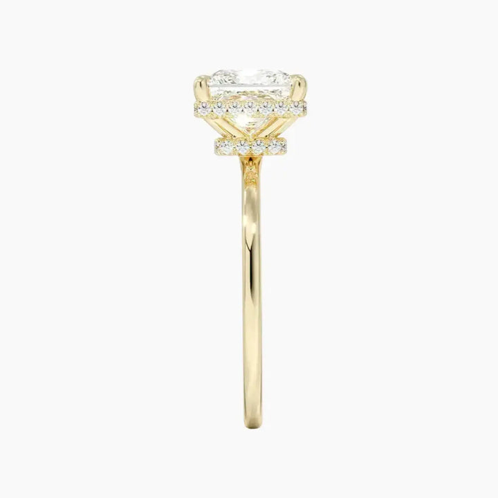 Mirabel Princess Hidden Halo 2 Carat Lab Grown Diamond Engagement Ring in 18K Rose Gold