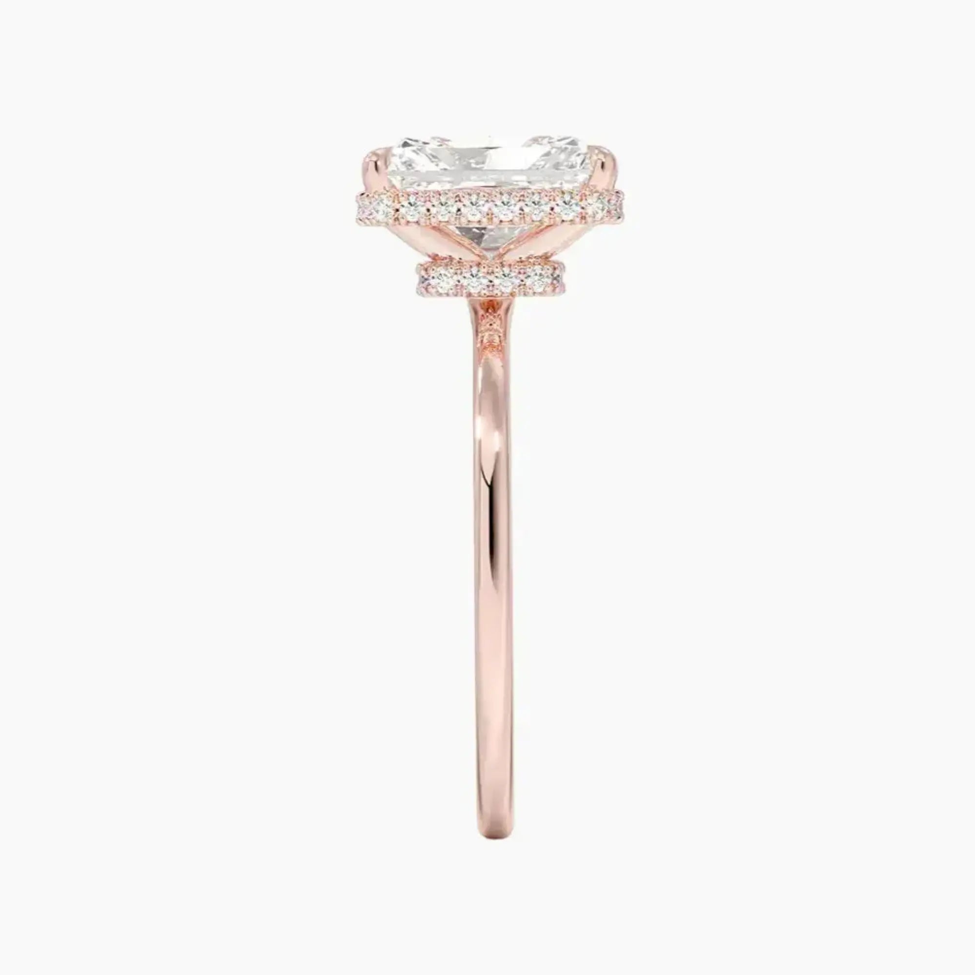 Mirabel Radiant Hidden Halo 1 Carat Lab Grown Diamond Engagement Ring in 14K Yellow Gold
