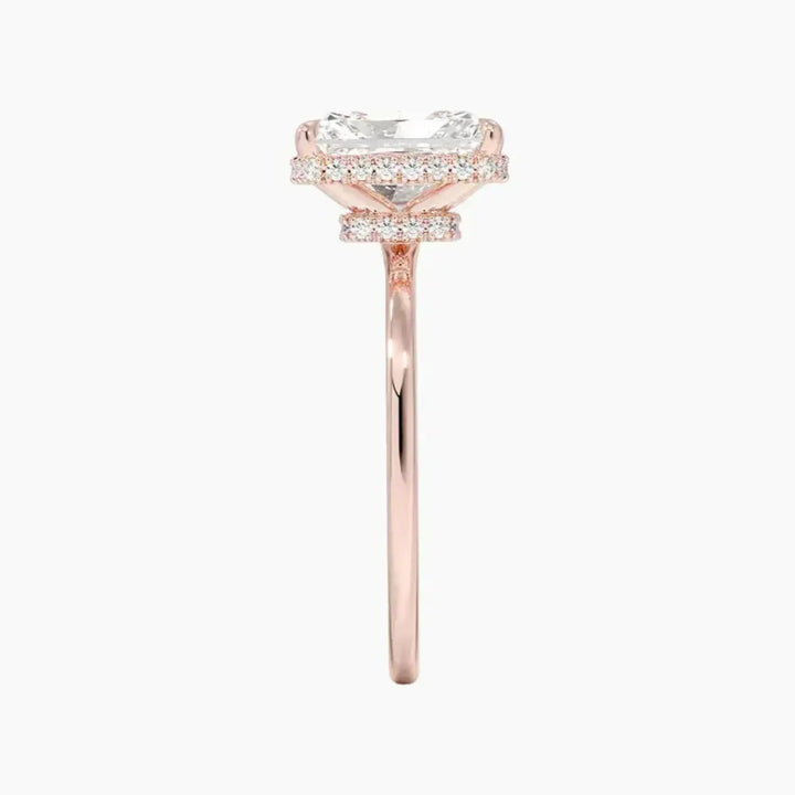 Mirabel Radiant Hidden Halo 2.5 Carat Lab Grown Diamond Engagement Ring in 14K White Gold