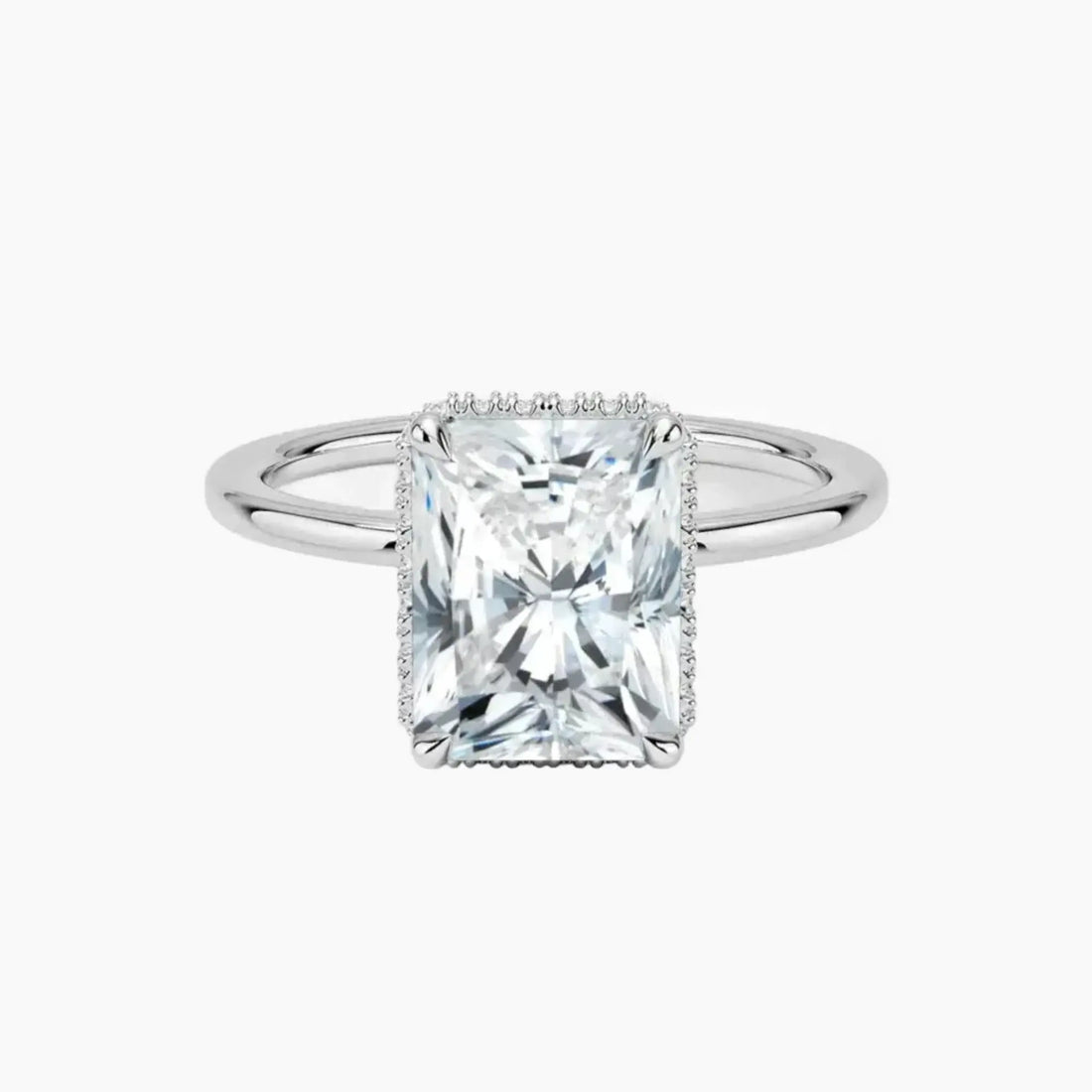 Mirabel Radiant Hidden Halo Diamond Ring Setting in 14K Rose Gold