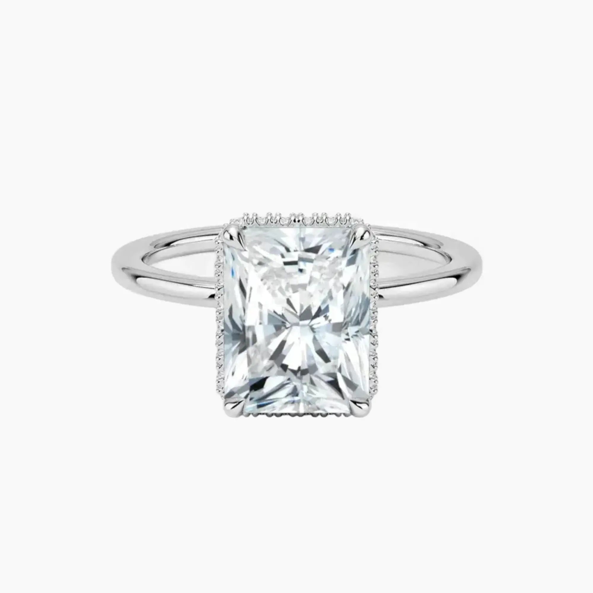 Mirabel Radiant Hidden Halo 1 Carat Lab Grown Diamond Engagement Ring in 14K Rose Gold