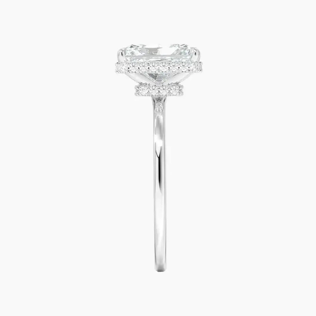 Mirabel Radiant Hidden Halo 2.5 Carat Lab Grown Diamond Engagement Ring in 14K Rose Gold