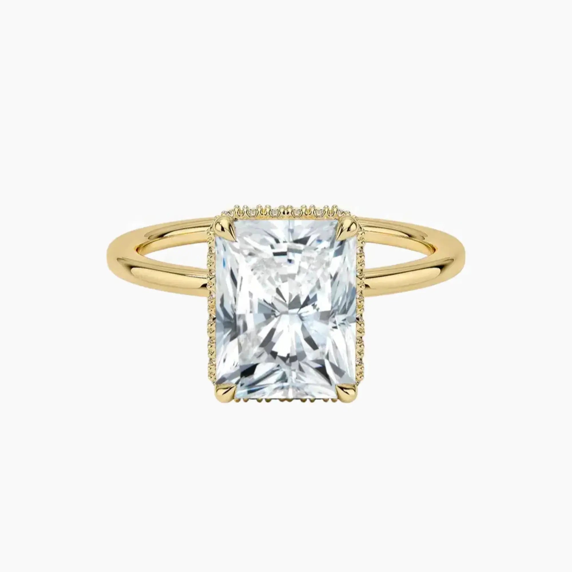 Mirabel Radiant Hidden Halo 1.5 Carat Lab Grown Diamond Engagement Ring in 14K White Gold