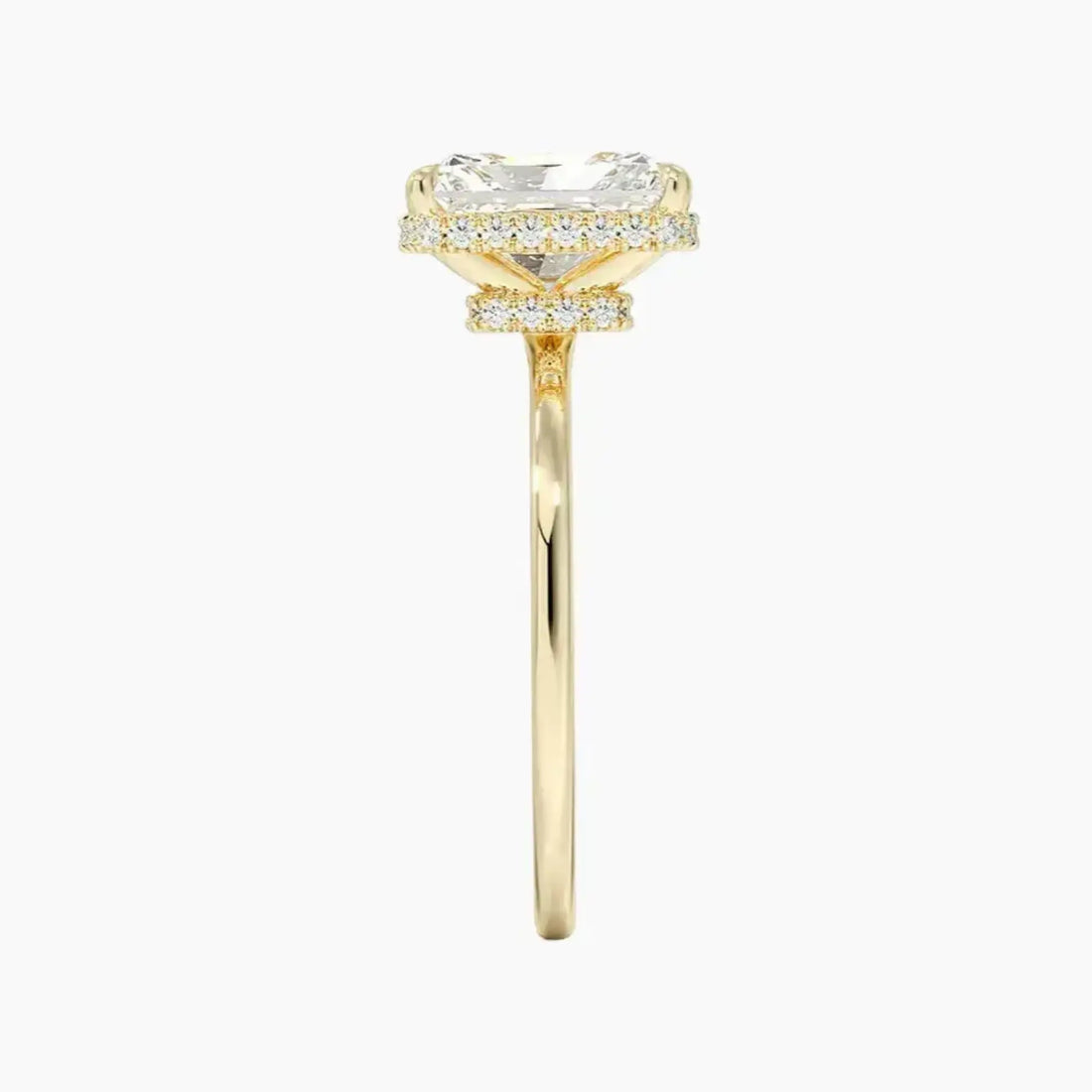 Mirabel Radiant Hidden Halo Diamond Ring Setting in 18K White Gold