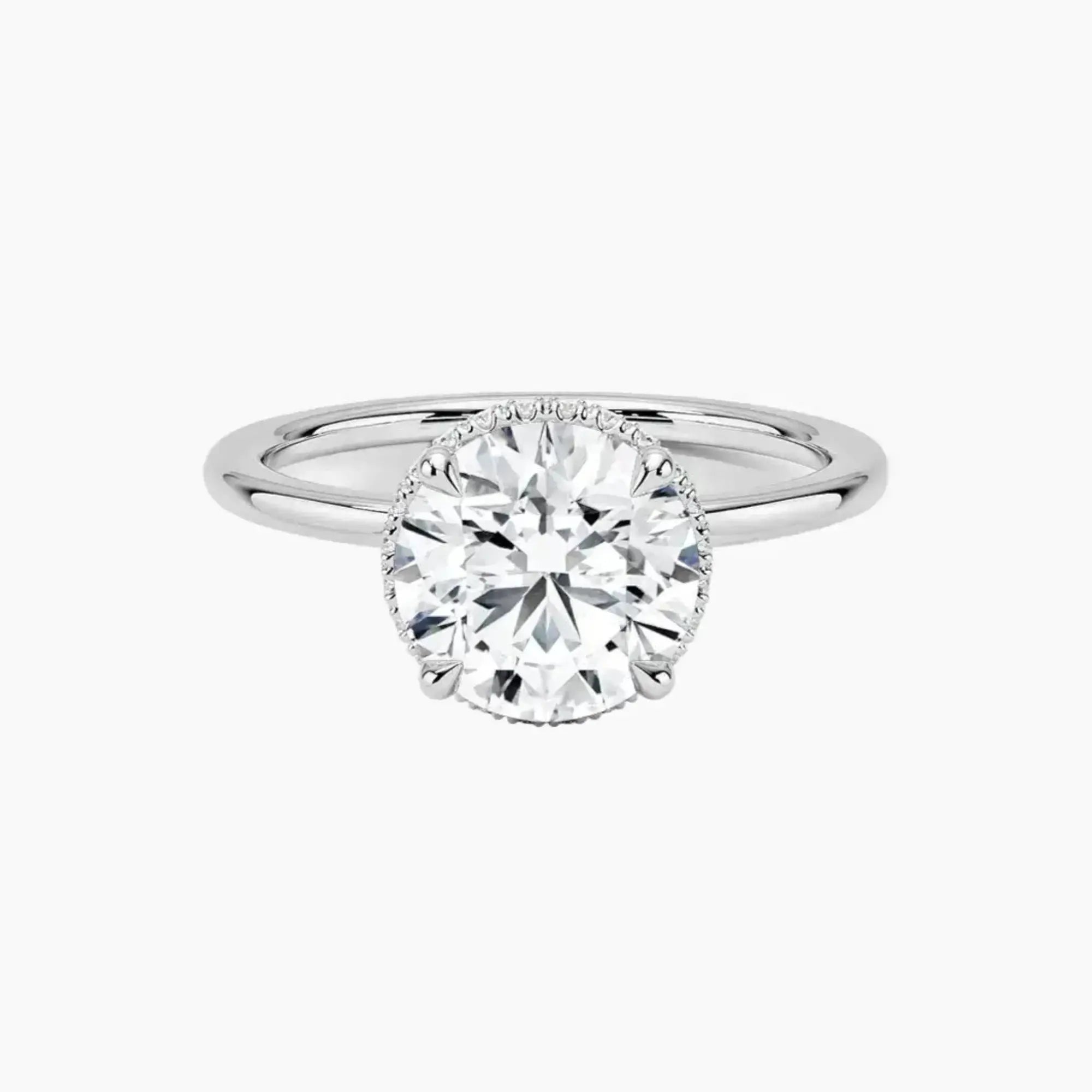 Mirabel Round Hidden Halo 1.5 Carat Lab Grown Diamond Engagement Ring in 18K Rose Gold