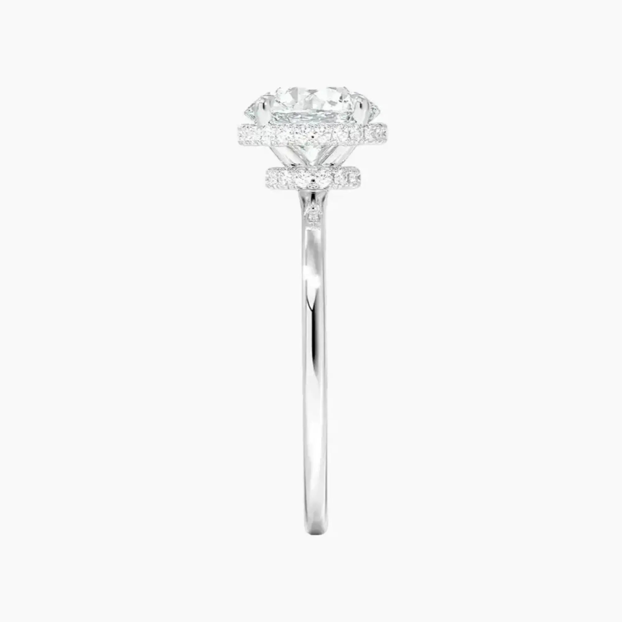 Mirabel Round Hidden Halo 1 Carat Lab Grown Diamond Engagement Ring in 18K Yellow Gold