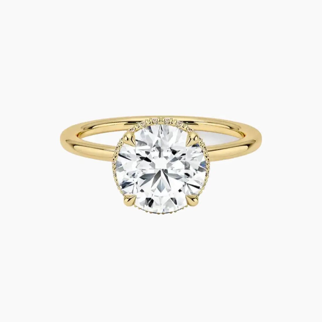 Mirabel Round Hidden Halo 1.5 Carat Lab Grown Diamond Engagement Ring in 18K White Gold