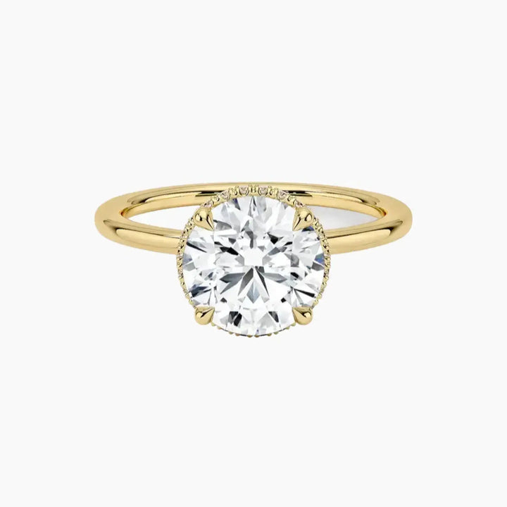 Mirabel Round Hidden Halo 1.5 Carat Lab Grown Diamond Engagement Ring in 18K Yellow Gold