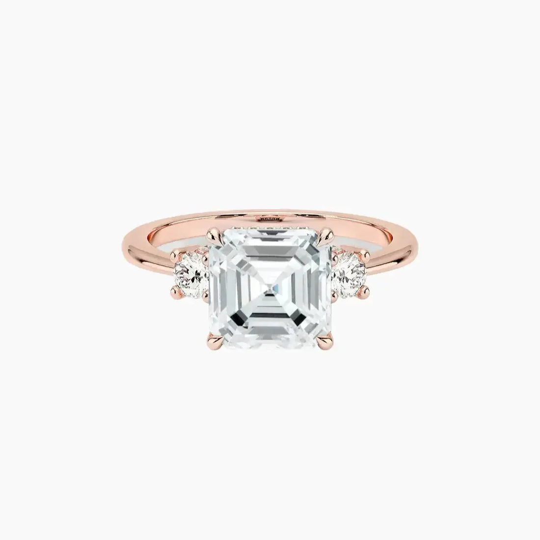 Seraphina Asscher Hidden Halo 2 Carat Lab Grown Diamond Engagement Ring in 14K Rose Gold