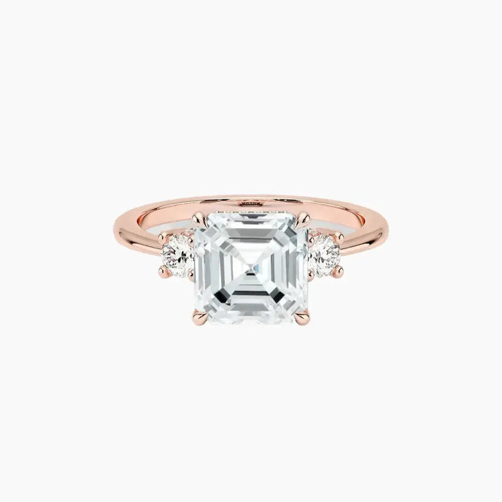 Seraphina Asscher Hidden Halo 2 Carat Lab Grown Diamond Engagement Ring in 18K White Gold