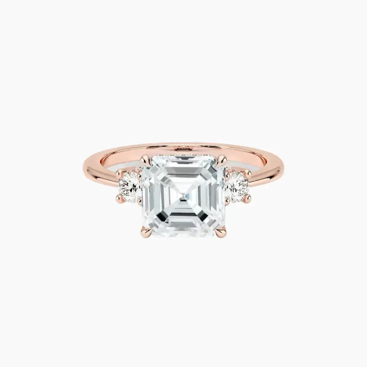 Seraphina Asscher Hidden Halo 3 Carat Lab Grown Diamond Engagement Ring in 18K Yellow Gold