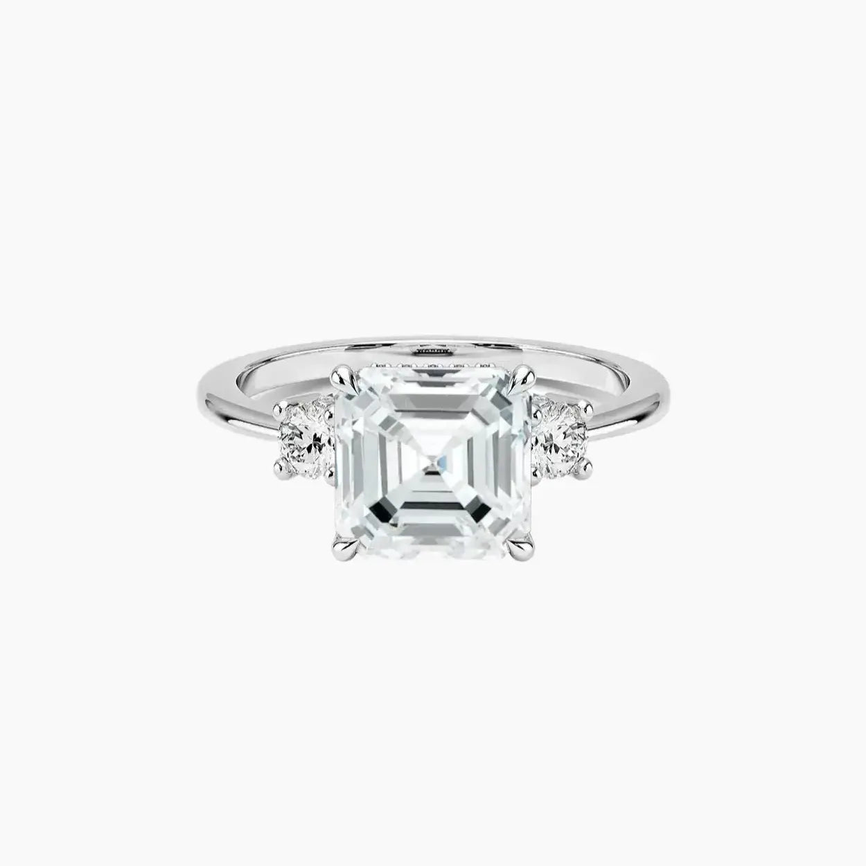 Seraphina Asscher Hidden Halo 3 Carat Lab Grown Diamond Engagement Ring in 14K Yellow Gold