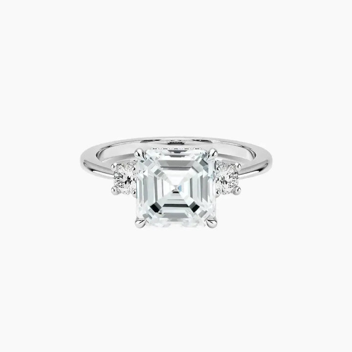 Seraphina Asscher Hidden Halo 1.5 Carat Lab Grown Diamond Engagement Ring in 14K White Gold