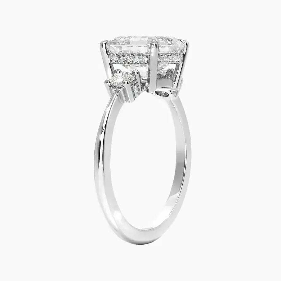 Seraphina Asscher Hidden Halo 1 Carat Lab Grown Diamond Engagement Ring in 18K Rose Gold